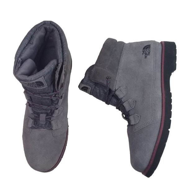 The North Face Women's Ballard Roll Down Grey Suede Boots HydroSeal Heat Size 10 - Picture 8 of 14